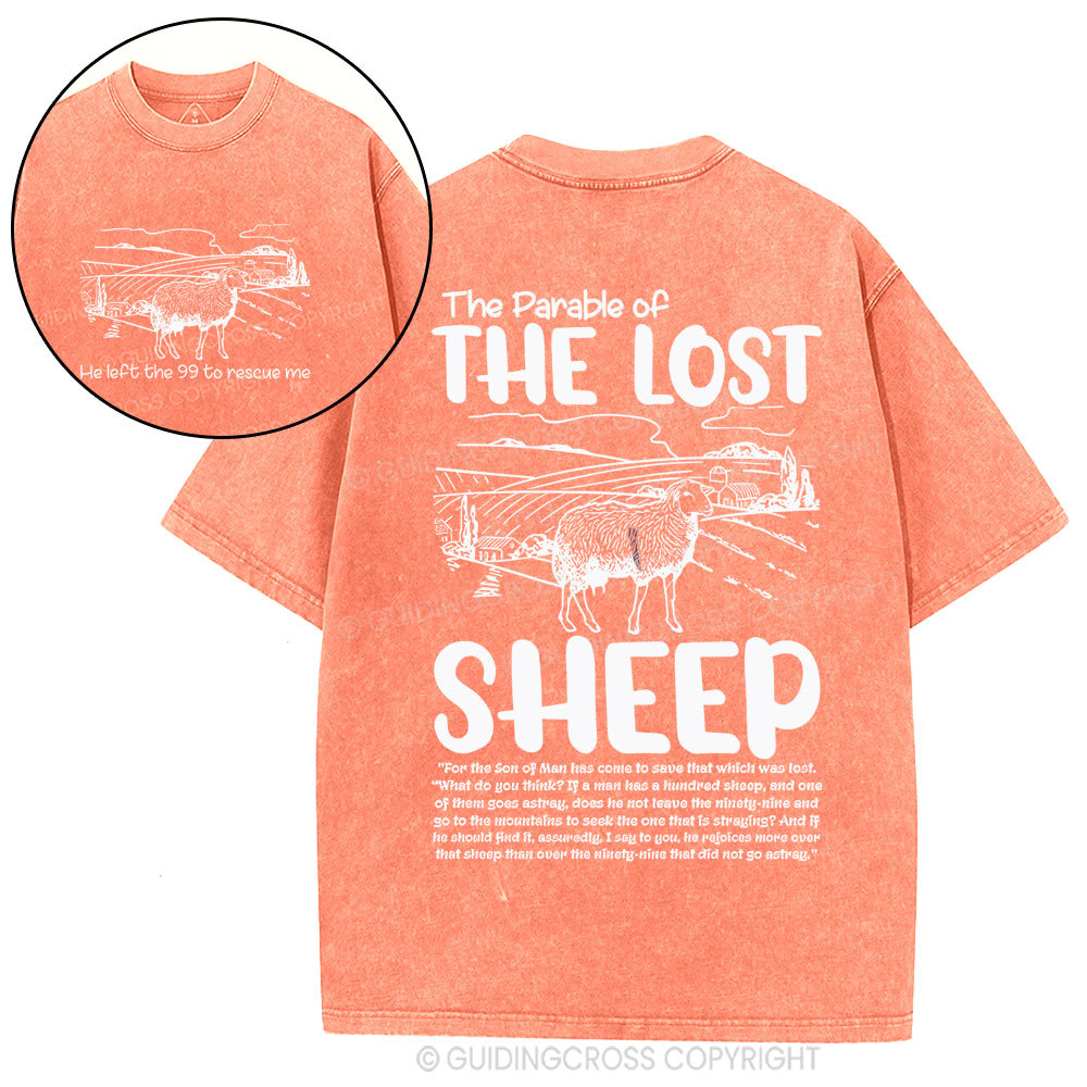 The Parable Of The Lost Sheep Christian Washed T-Shirt
