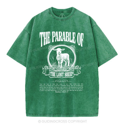 The Parable Of The Lost Sheep Christian Washed T-Shirt