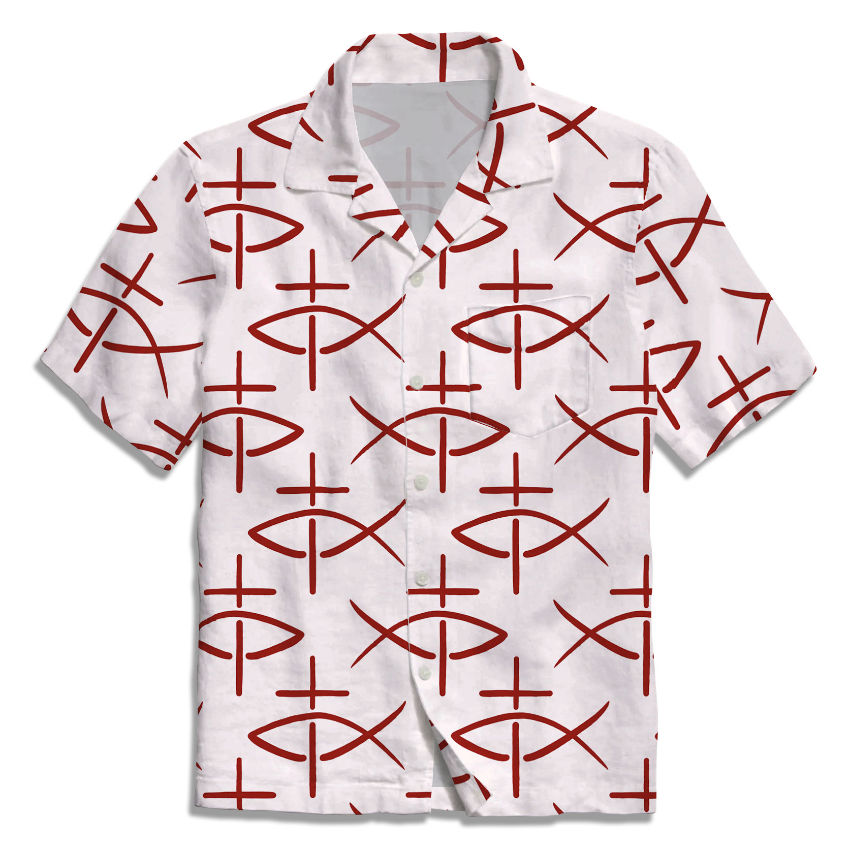 The Pink Fish Christian Hawaiian Shirt