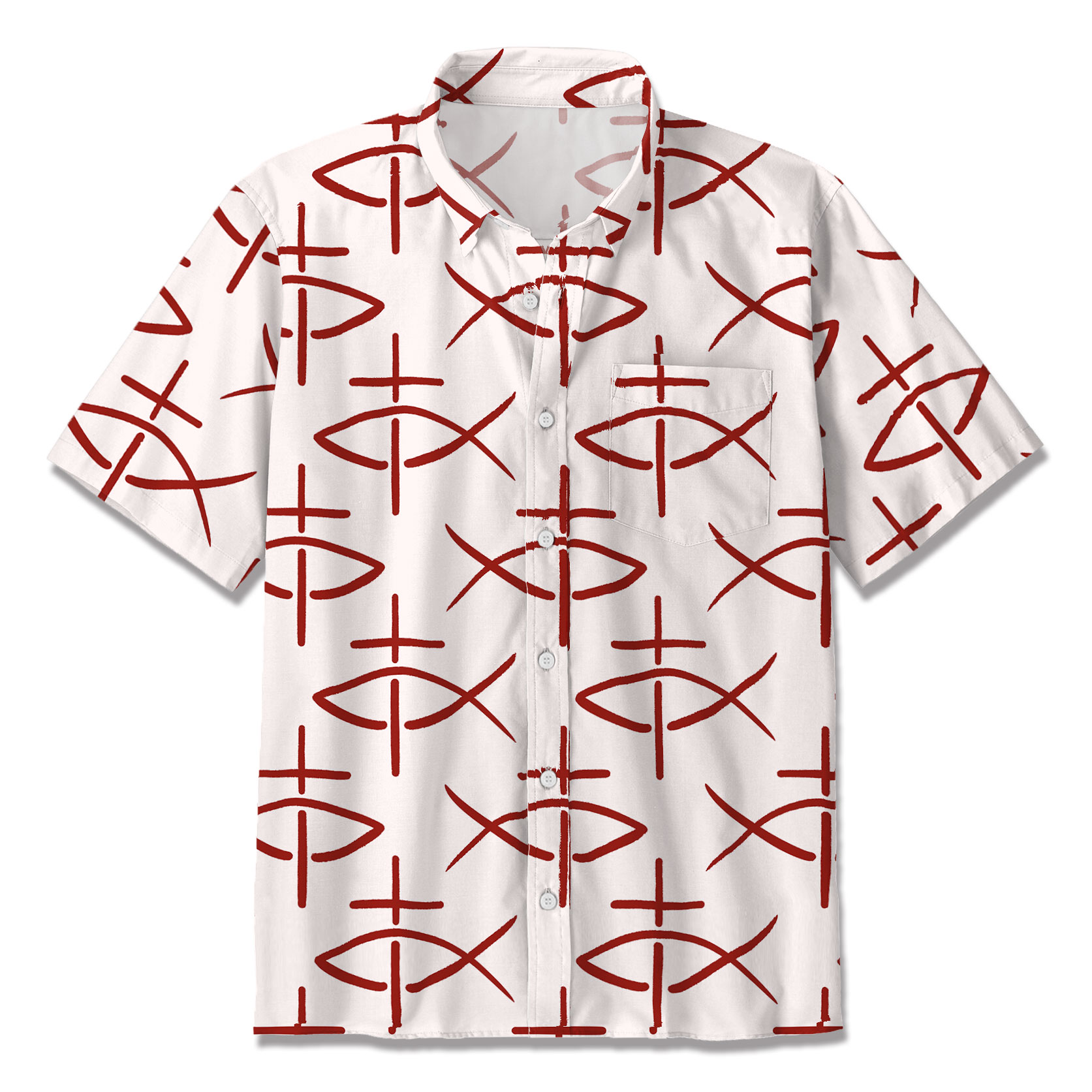 The Pink Fish Christian Hawaiian Shirt