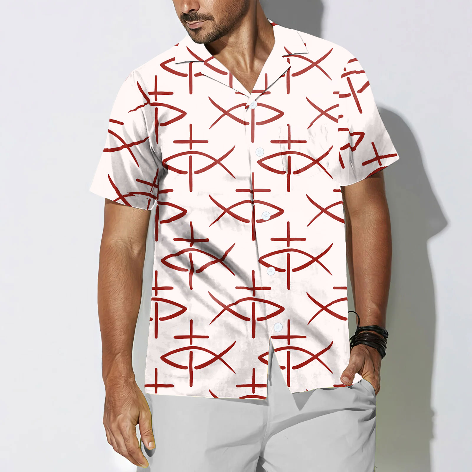 The Pink Fish Christian Hawaiian Shirt