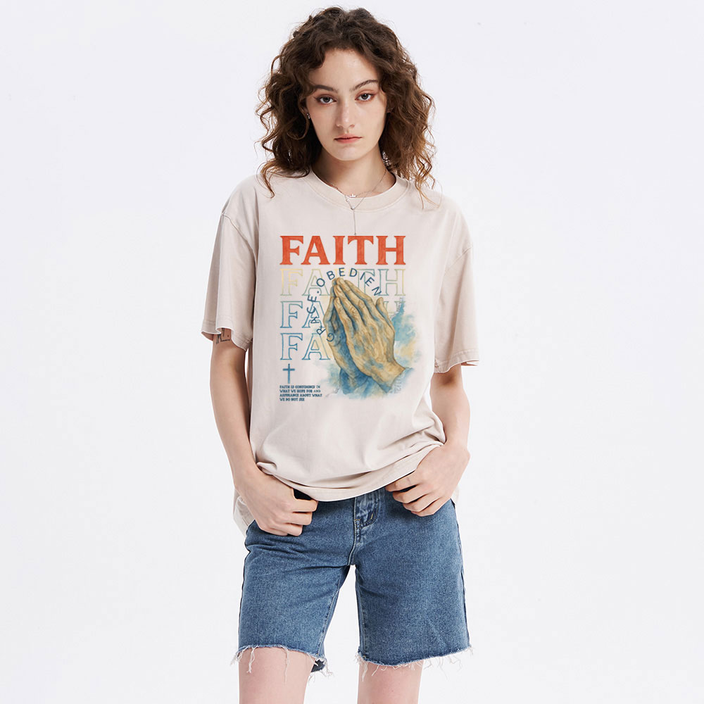 The Power Of Prayer Christian Washed T-Shirt