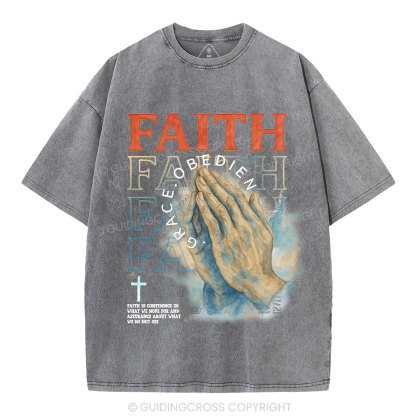 The Power Of Prayer Christian Washed T-Shirt
