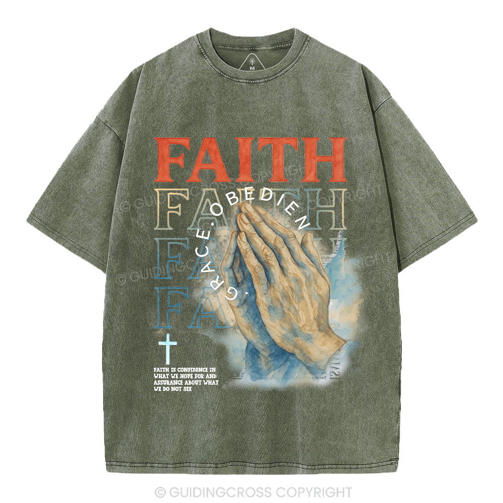 The Power Of Prayer Christian Washed T-Shirt