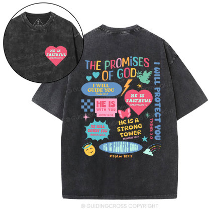 The Promises Of God Christian  Washed T-Shirt