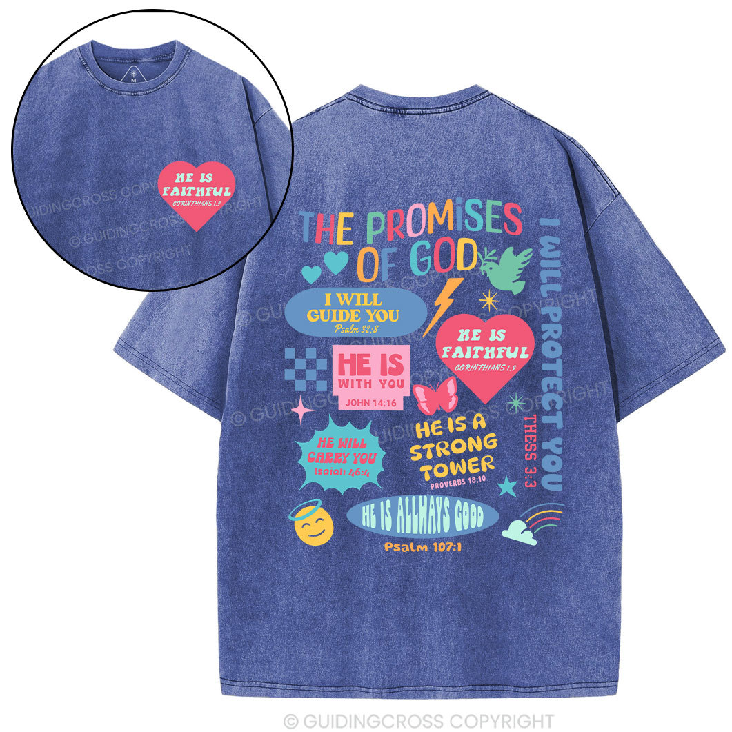 The Promises Of God Christian  Washed T-Shirt