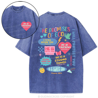 The Promises Of God Christian  Washed T-Shirt