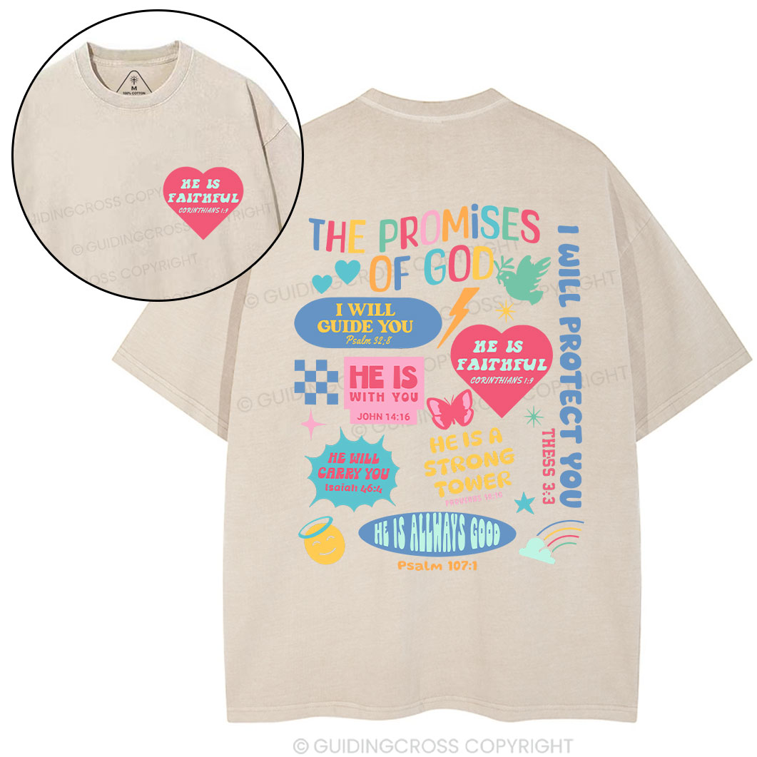 The Promises Of God Christian  Washed T-Shirt