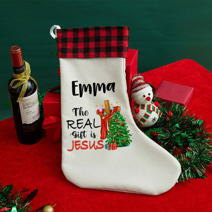 The Real Gift Is Jesus Christian Christmas Stocking