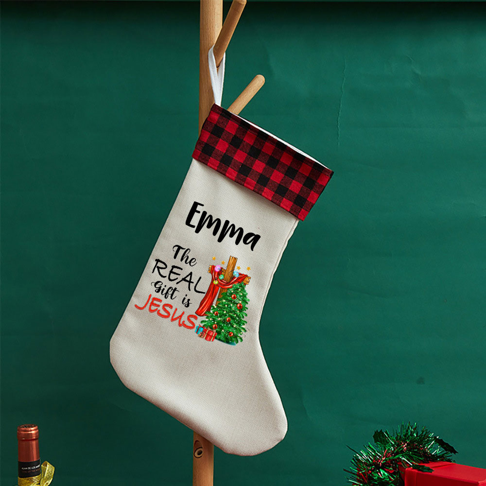 The Real Gift Is Jesus Christian Christmas Stocking