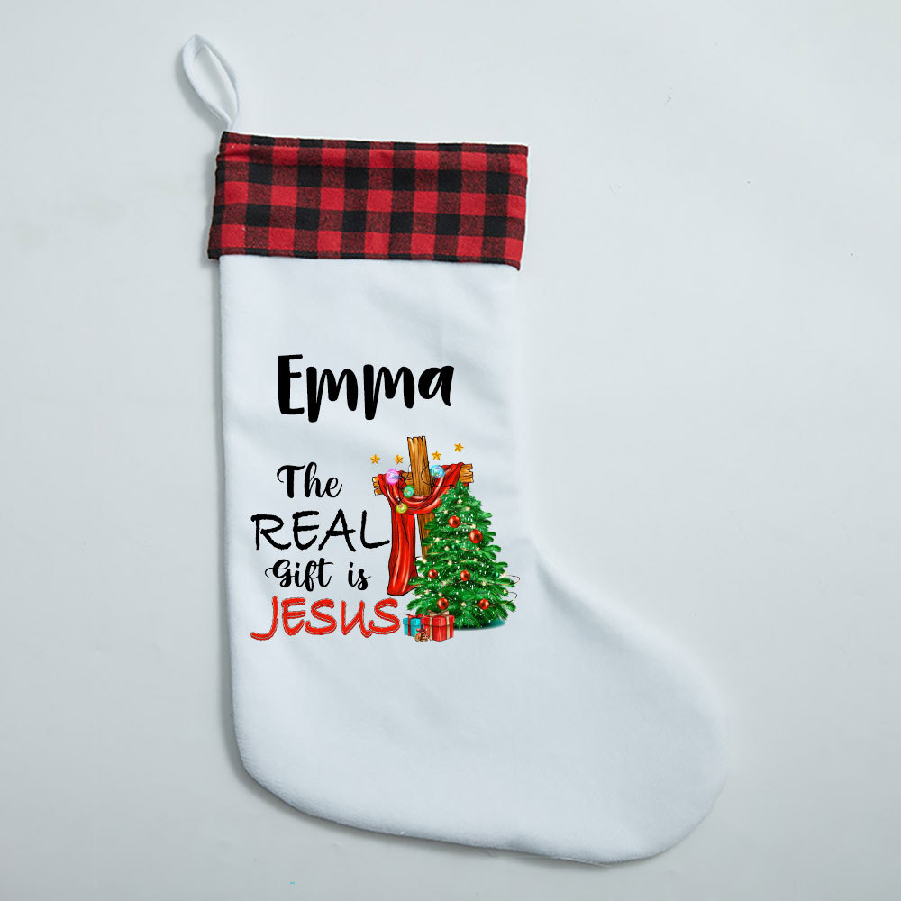 The Real Gift Is Jesus Christian Christmas Stocking