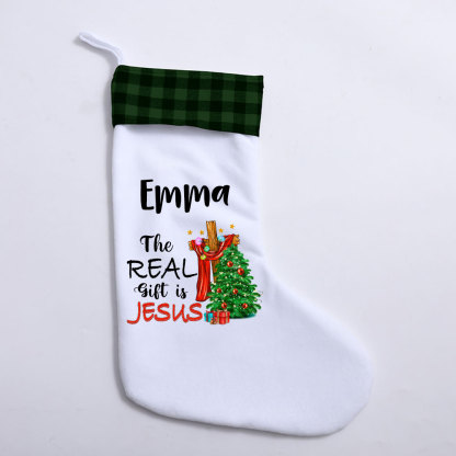 The Real Gift Is Jesus Christian Christmas Stocking