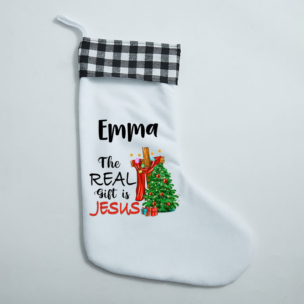 The Real Gift Is Jesus Christian Christmas Stocking