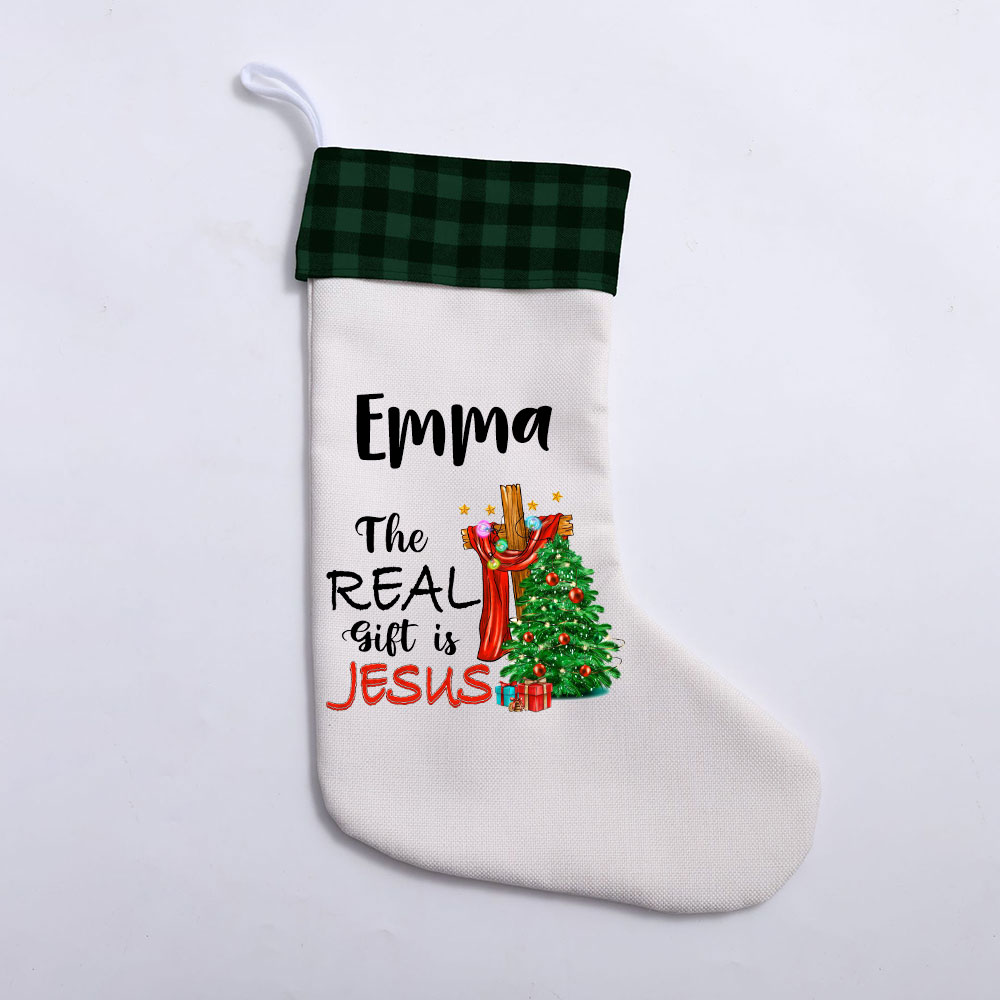 The Real Gift Is Jesus Christian Christmas Stocking
