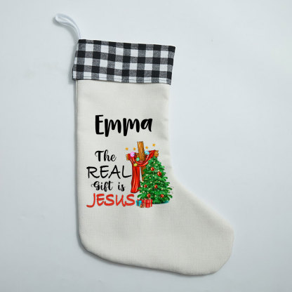 The Real Gift Is Jesus Christian Christmas Stocking