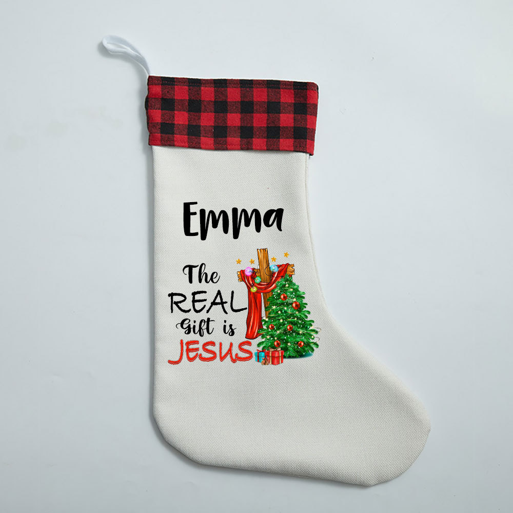 The Real Gift Is Jesus Christian Christmas Stocking