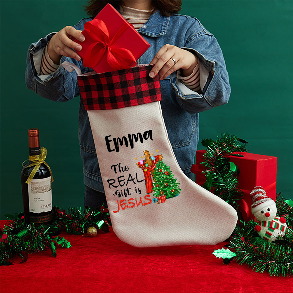 The Real Gift Is Jesus Christian Christmas Stocking