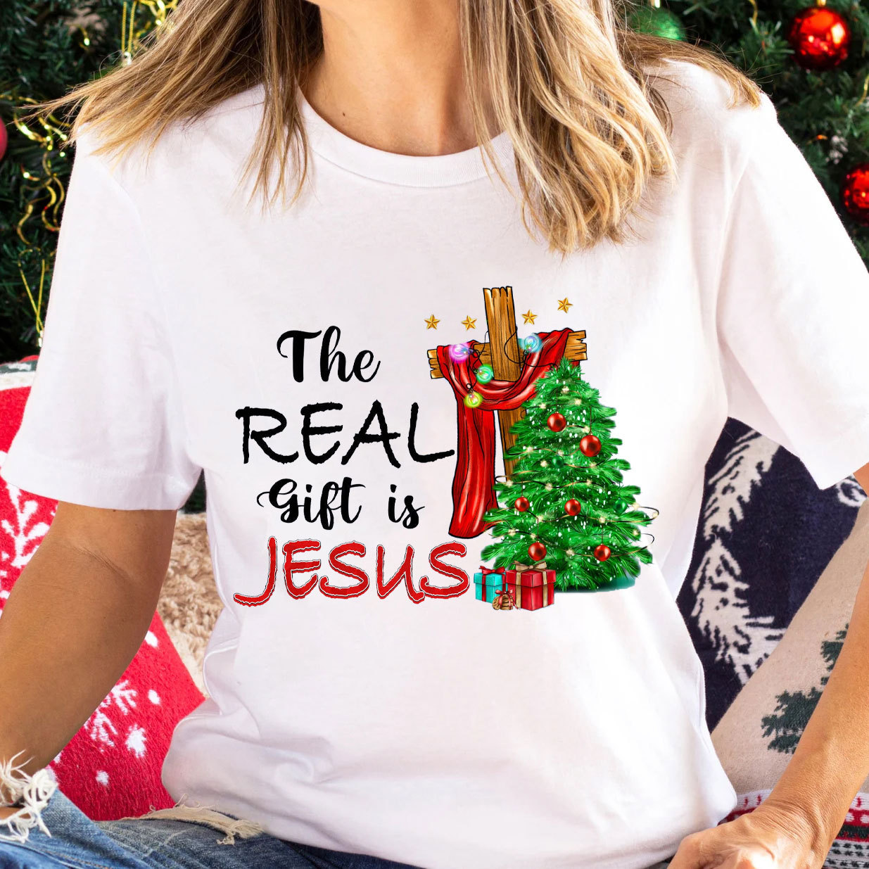 The Real Gift Is Jesus Christian T-Shirt