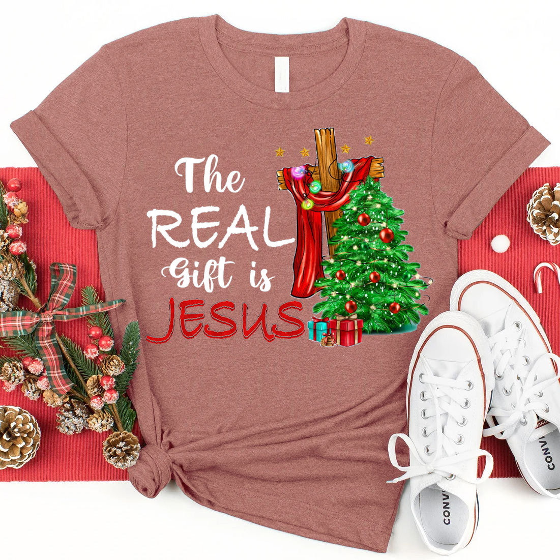 The Real Gift Is Jesus Christian T-Shirt
