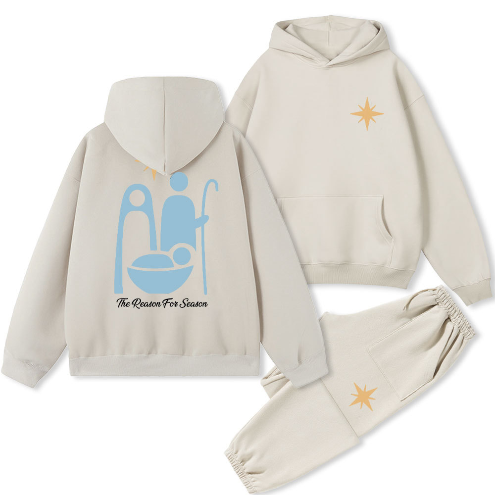 The Reason For The Season Christian Fleece Hoodie Set