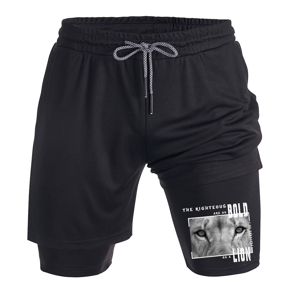 The Righteous Are As Bold As A Lion Christian Performance Shorts