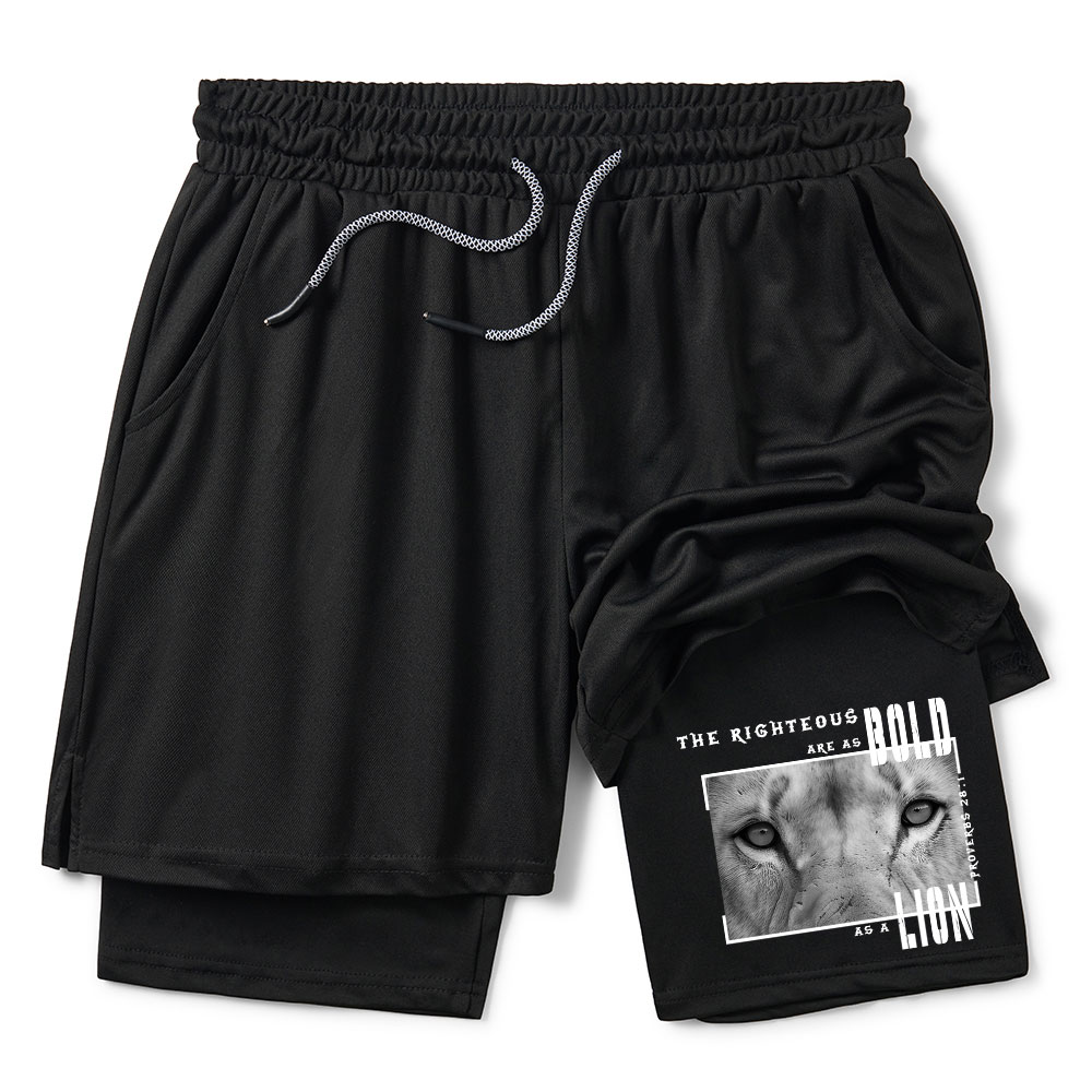The Righteous Are As Bold As A Lion Christian Performance Shorts
