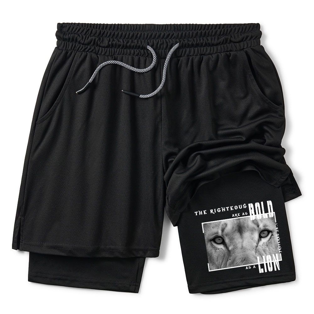 The Righteous Are As Bold As A Lion Christian Performance Shorts