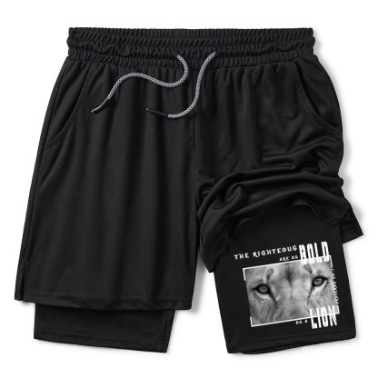 The Righteous Are As Bold As A Lion Christian Performance Shorts