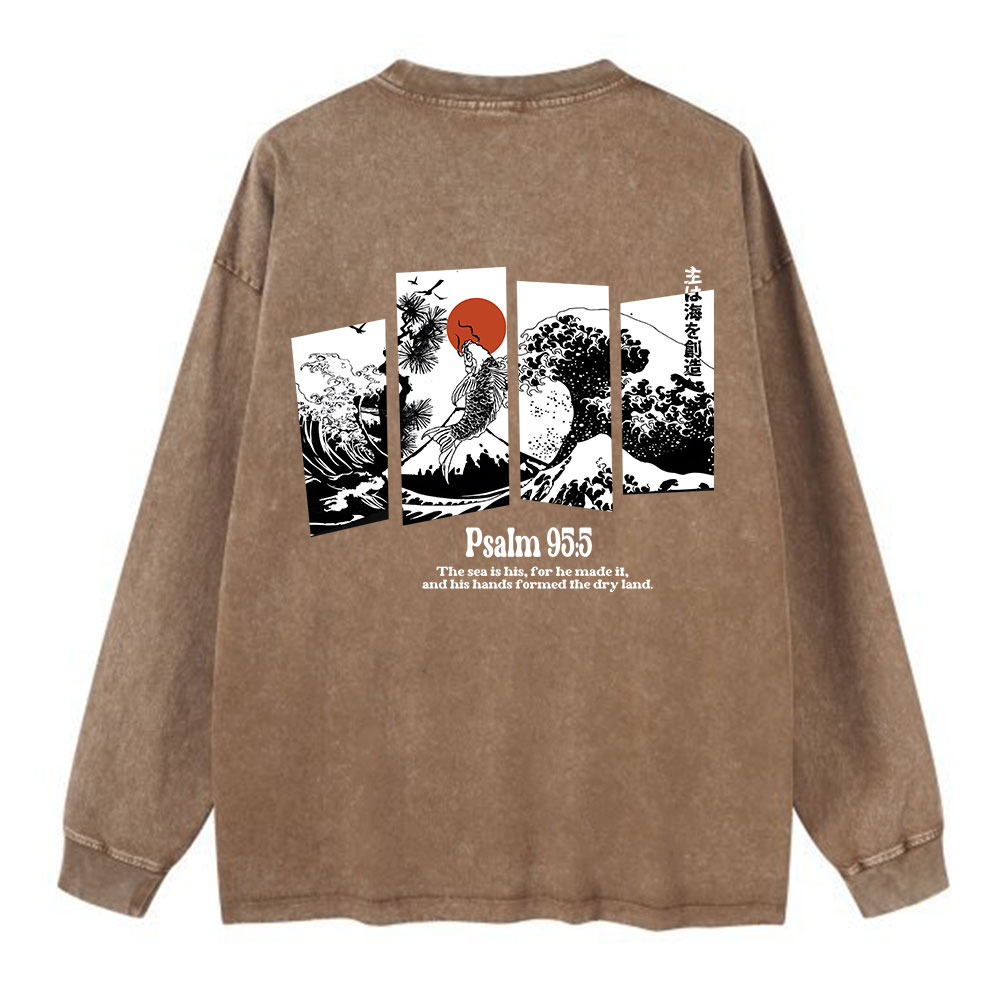 Sample Washed Long Sleeve T-Shirt Sale - GuidingCross