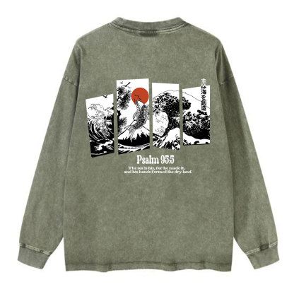 The Sea Is His Washed Long Sleeve T-Shirt