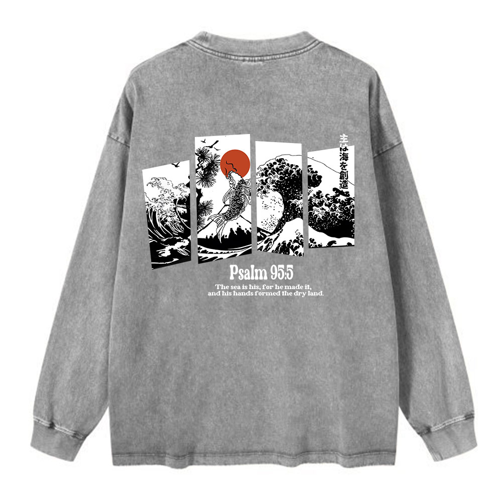The Sea Is His Washed Long Sleeve T-Shirt