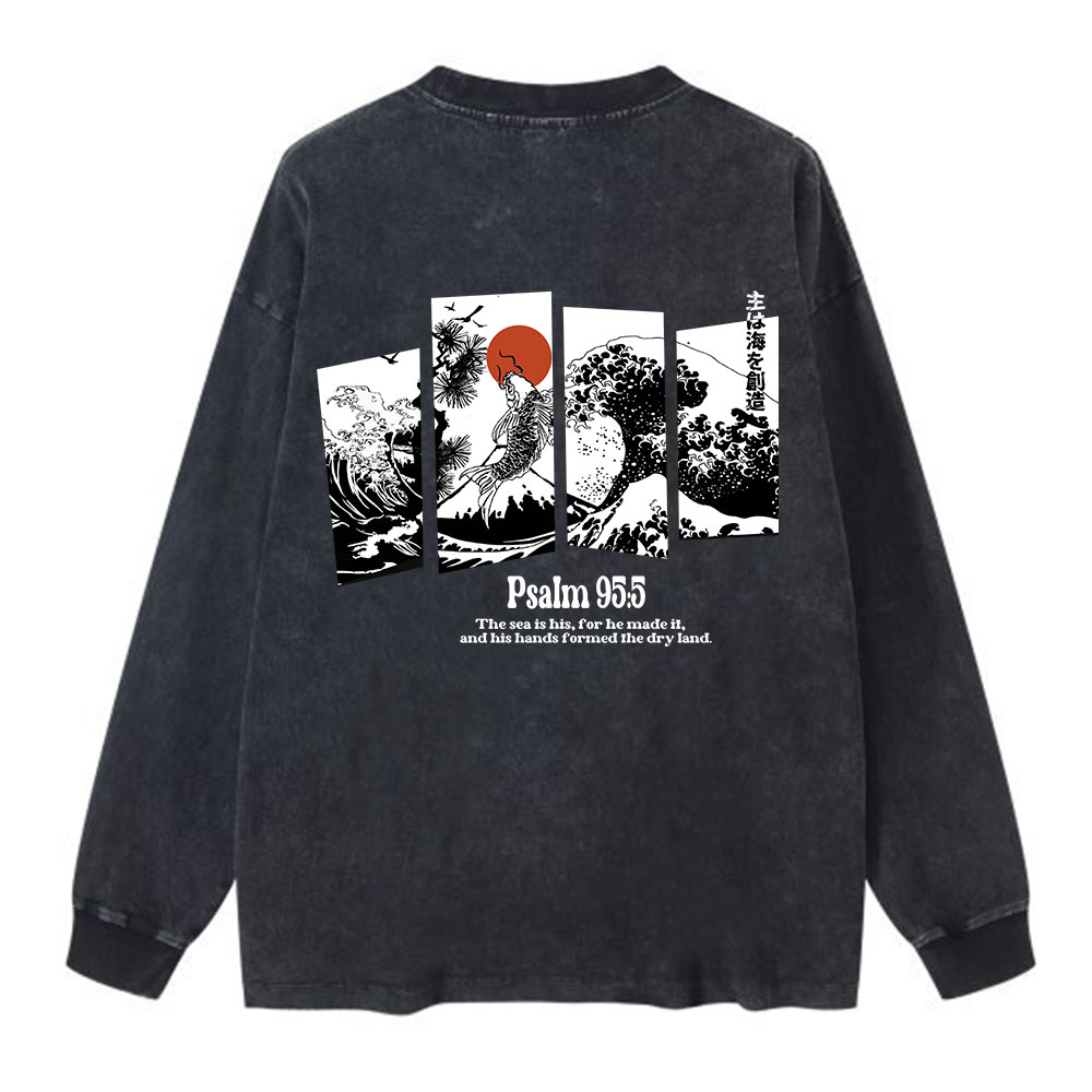 The Sea Is His Washed Long Sleeve T-Shirt