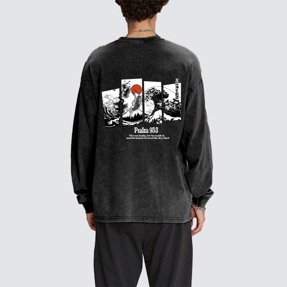 The Sea Is His Washed Long Sleeve T-Shirt