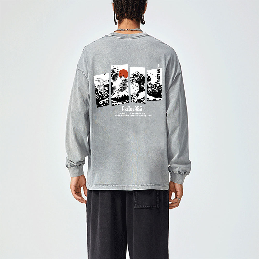 The Sea Is His Washed Long Sleeve T-Shirt