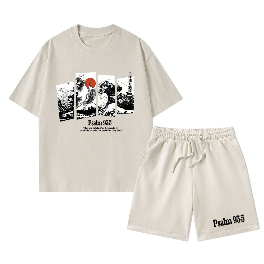 The Sea Is His Christian Washed T-Shirt & Shorts