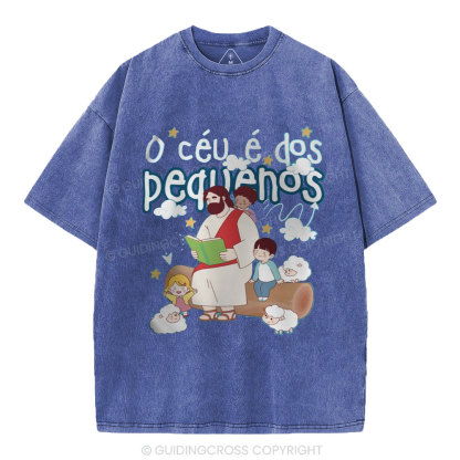 The Sky And The Little Ones Christian Washed T-Shirt