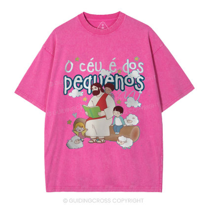 The Sky And The Little Ones Christian Washed T-Shirt