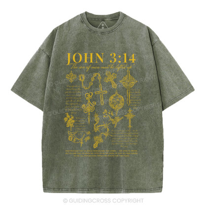 The Son Of Man Must Be Lighted Up Christian Washed T-Shirt