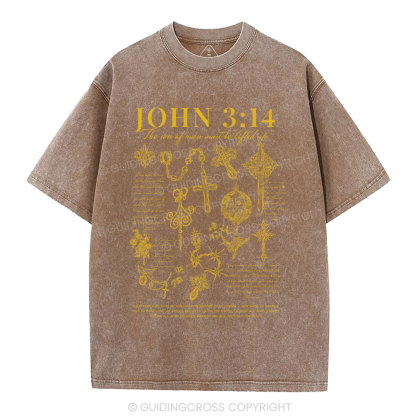The Son Of Man Must Be Lighted Up Christian Washed T-Shirt