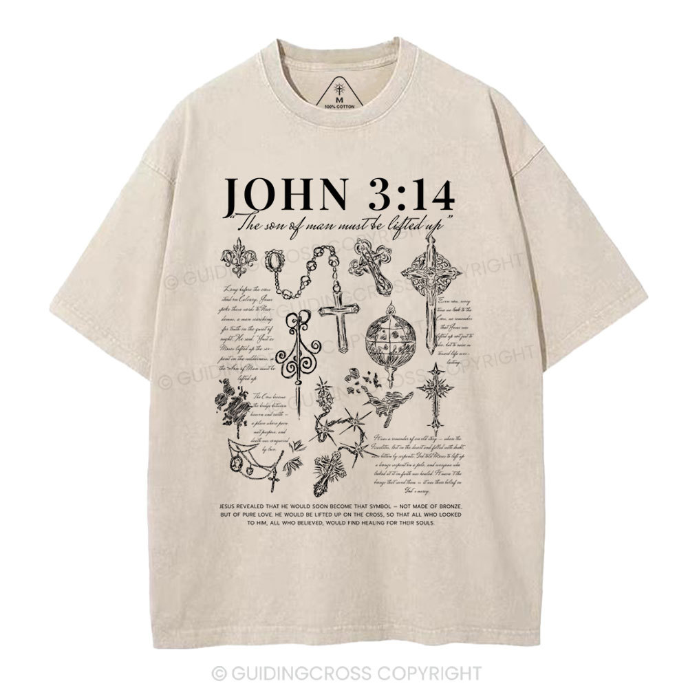 The Son Of Man Must Be Lighted Up Christian Washed T-Shirt