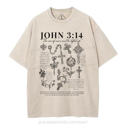 The Son Of Man Must Be Lighted Up Christian Washed T-Shirt