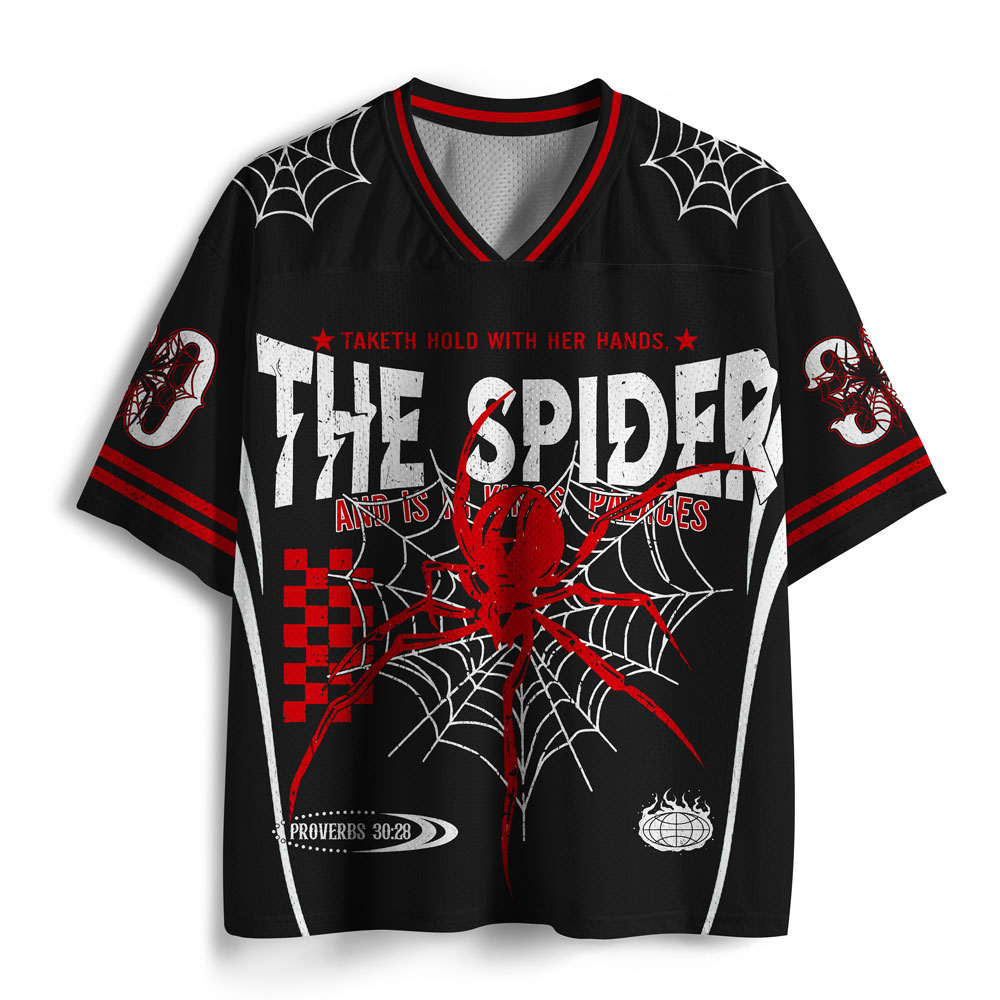 The Spider Taketh Hold With Her Hands Christian Mesh Jersey