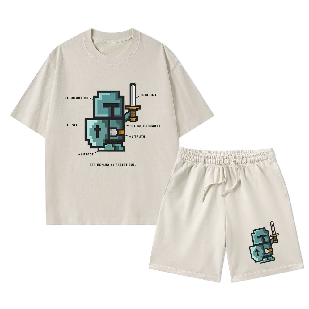 The Spirit of the Warrior Christian Washed T-Shirt & Shorts