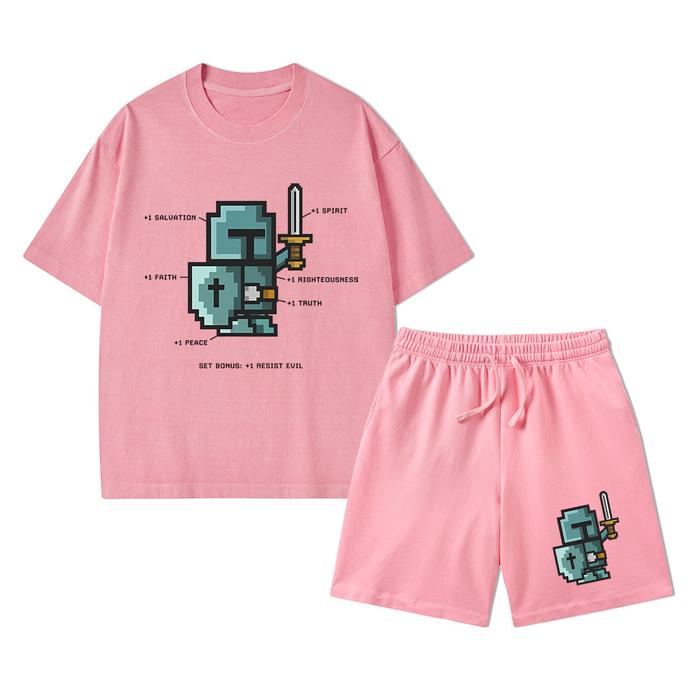 The Spirit of the Warrior Christian Washed T-Shirt & Shorts