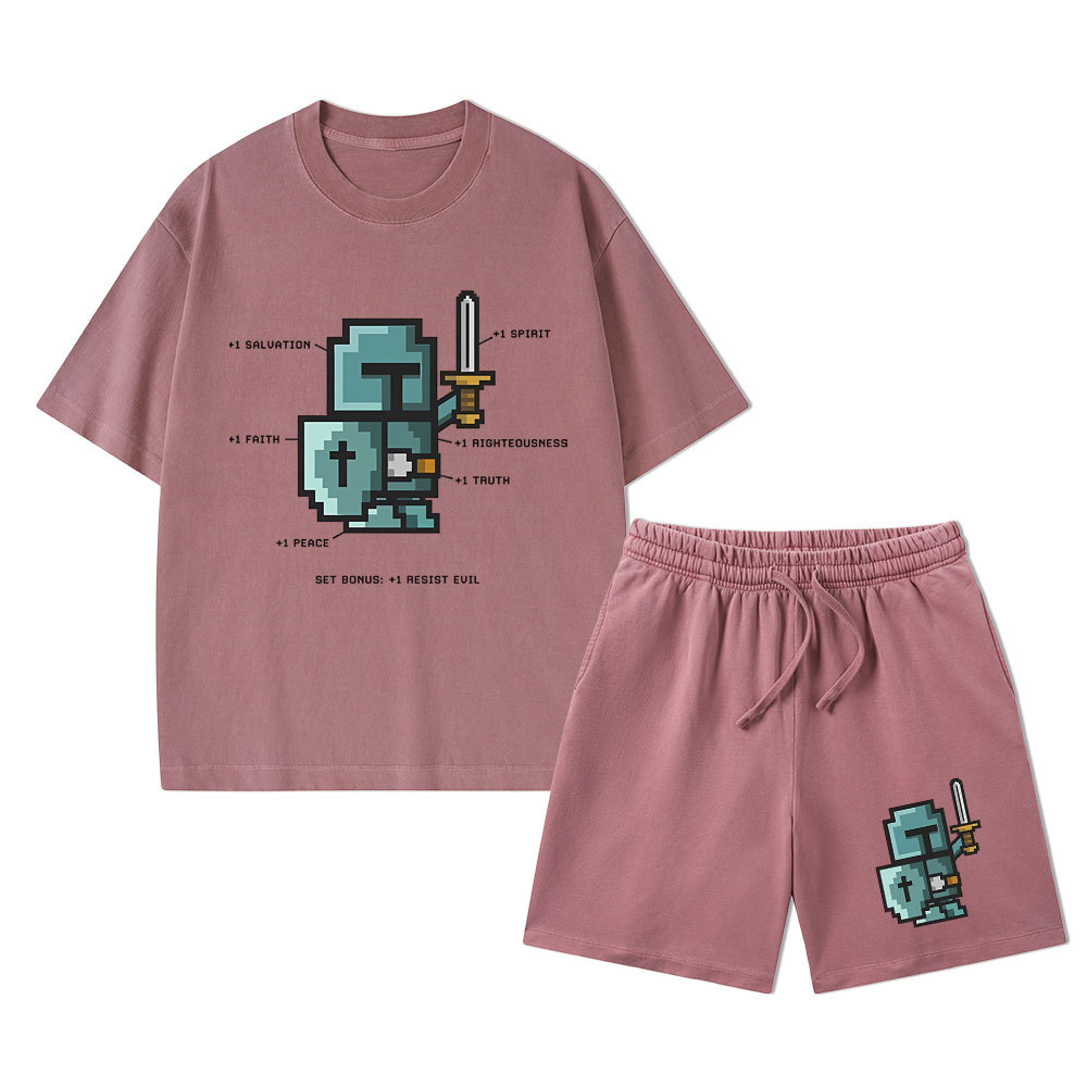 The Spirit of the Warrior Christian Washed T-Shirt & Shorts