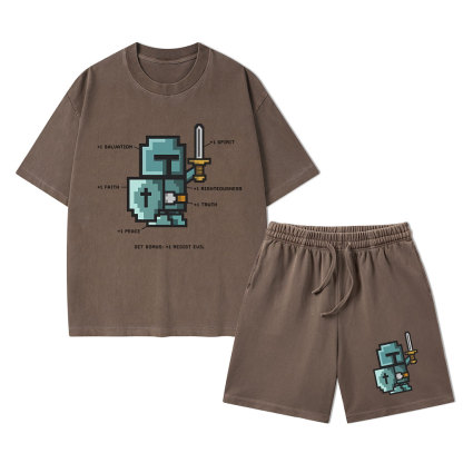 The Spirit of the Warrior Christian Washed T-Shirt & Shorts