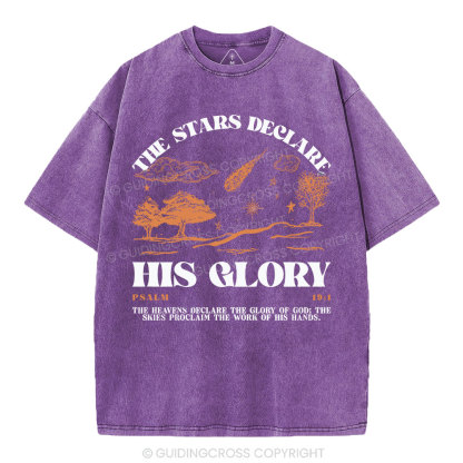 The Stars Declare His Glory Christian Washed T-Shirt