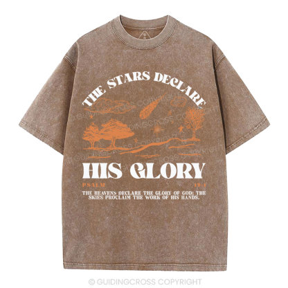 The Stars Declare His Glory Christian Washed T-Shirt