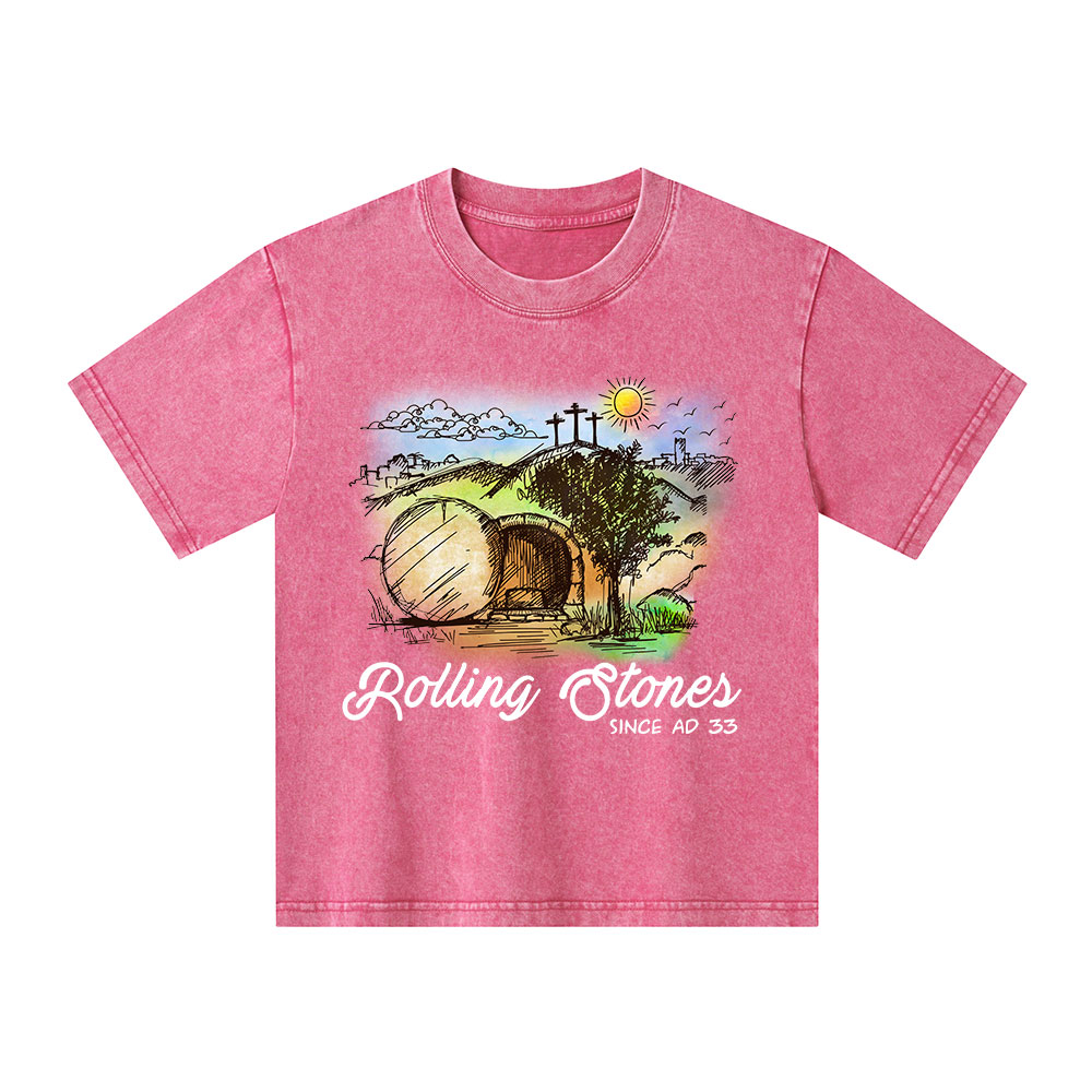 The Stone Was Rolled Away Christian Kid Washed T-Shirt
