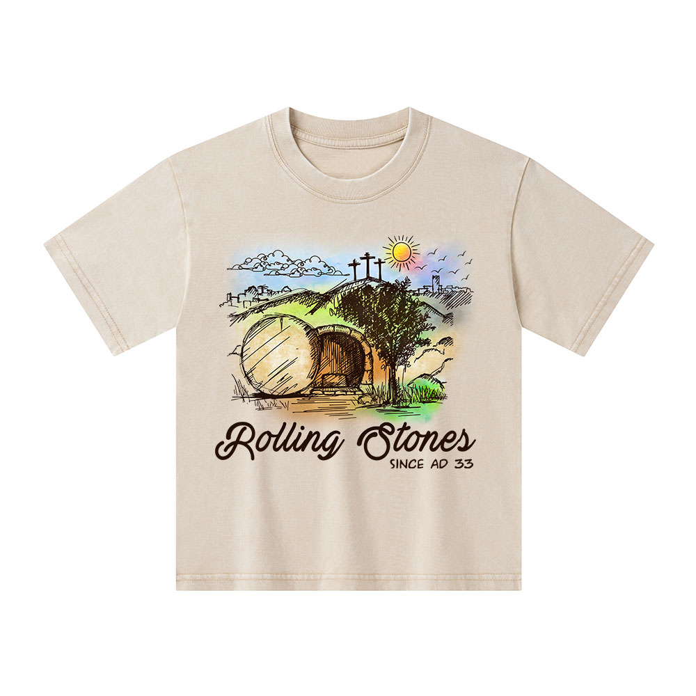The Stone Was Rolled Away Christian Kid Washed T-Shirt
